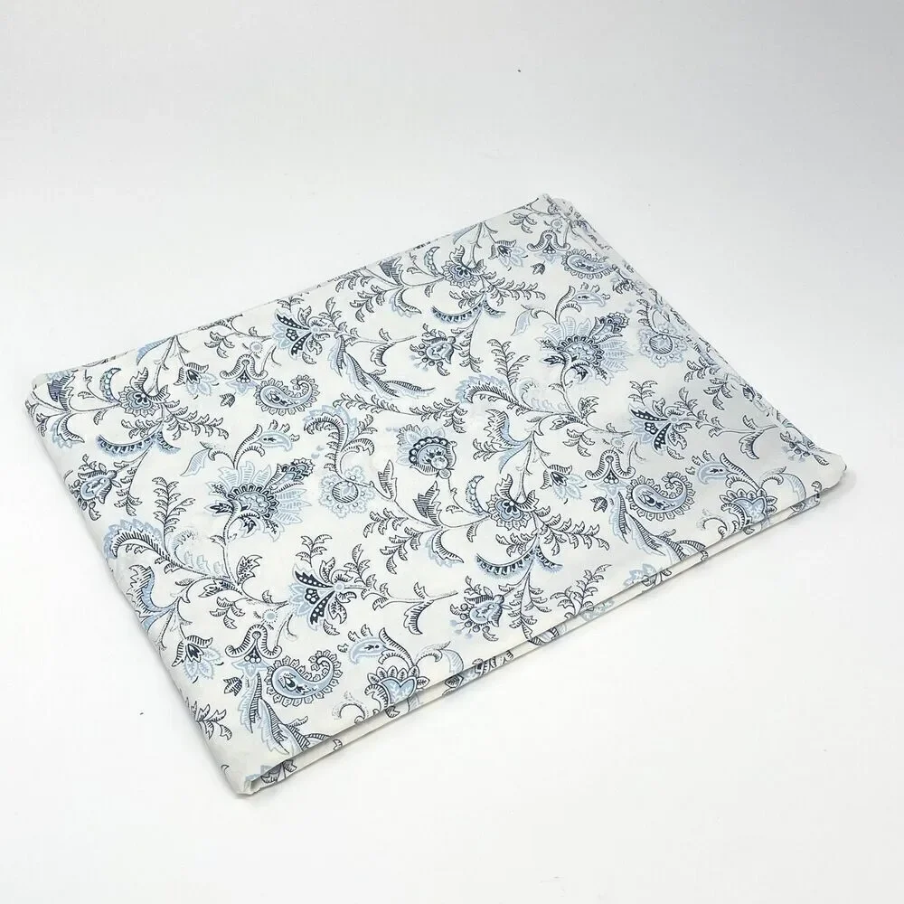 Ralph Lauren Jacobean Floral Paisley Blue White Standard Pillow Sham Cotton
